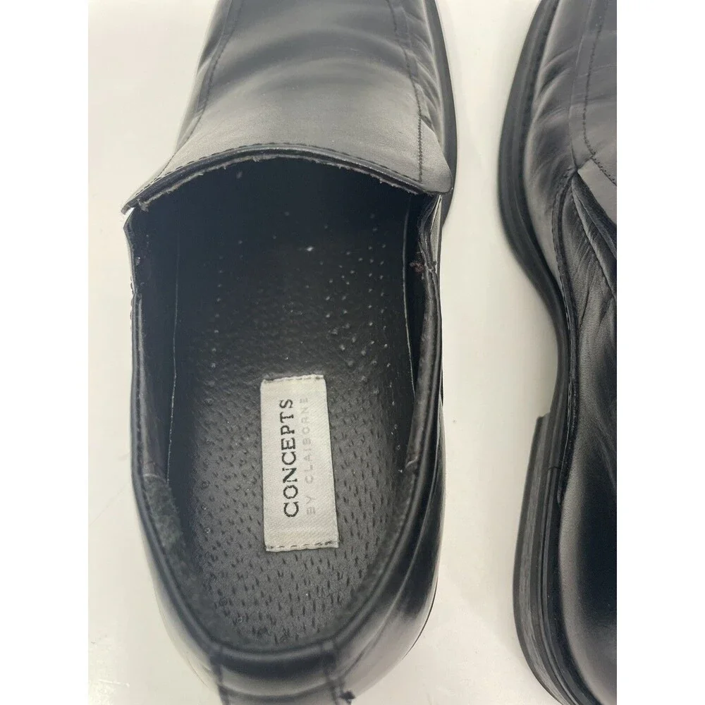 Claiborne Concepts Men’s Duke Classic Leather Dress Shoes Black Size 7M
